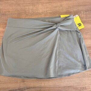 All in Motion Sage Green Knit Skort Front Knot Active Mini Skirt XL New